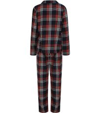 Dámské flanelové pyžamo SK074 SF Red-Navy Check