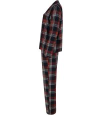 Dámské flanelové pyžamo SK074 SF Red-Navy Check