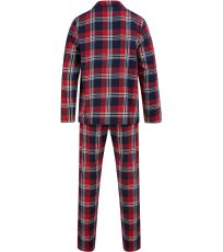 Pánské flanelové pyžamo SF074 SF Red-Navy Check