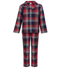 Dětské flanelové pyžamo SM074 SF Red-Navy Check