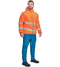 Pánská zimní bunda s HI-VIS pruhy MONTROSE Cerva oranžová