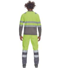 Pánská HI-VIS polokošile LEON Cerva žlutá/šedá