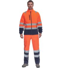 Pánská HI-VIS fleecová bunda SEVILLA Cerva oranžová/navy