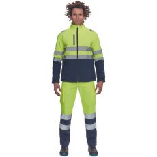 Pánská HI-VIS softshellová bunda GRANADA Cerva žlutá/navy