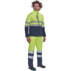 Pánská HI-VIS softshellová bunda GRANADA Cerva žlutá/navy