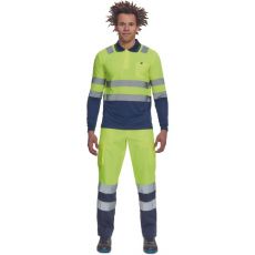 Pánské HI-VIS pracovní kalhoty BURGOS Cerva žlutá/navy