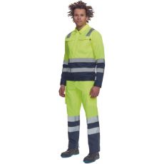 Pánské HI-VIS pracovní kalhoty BURGOS Cerva žlutá/navy