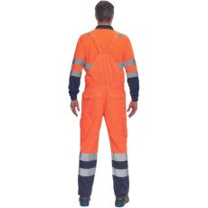 Pánské HI-VIS pracovní kalhoty s laclem LORCA Cerva oranžová/navy