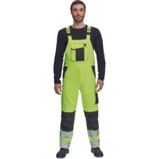 Pánské HI-VIS pracovní kalhoty s laclem MAX VIVO HV Cerva žlutá