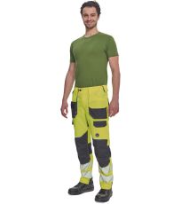 Pánské pracovní kalhoty HI-VIS SHELDON HV Cerva žlutá