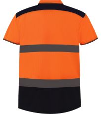 Reflexní dvoubarevné polo HVJ220 YOKO Fluorescent Orange