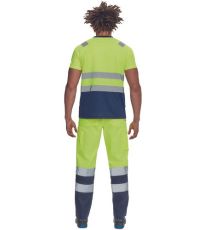 Pánské HI-VIS tričko MONZON Cerva žlutá/navy